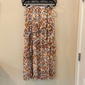 Floral Ruffled Maxi Skirt
